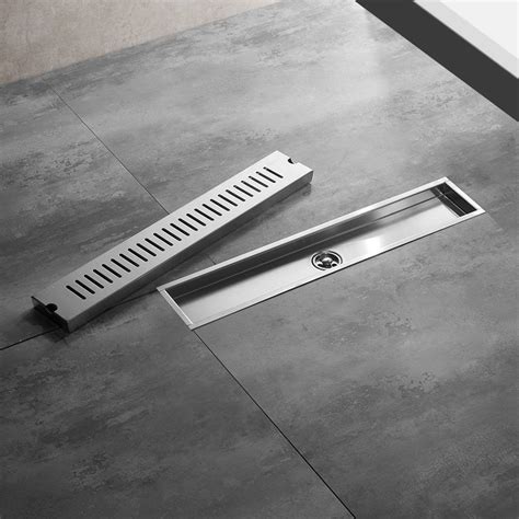 Luxury 304 Stainless Steel Bathroom Shower Floor Drain Long Drainage ...