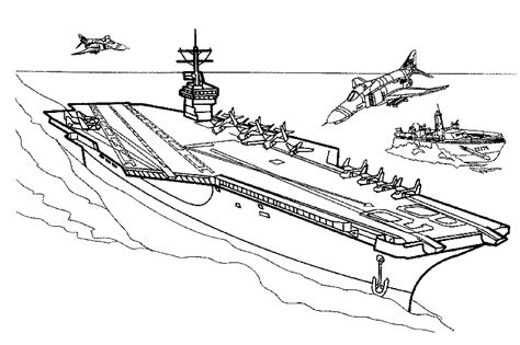 Aircraft Carrier Coloring Pages