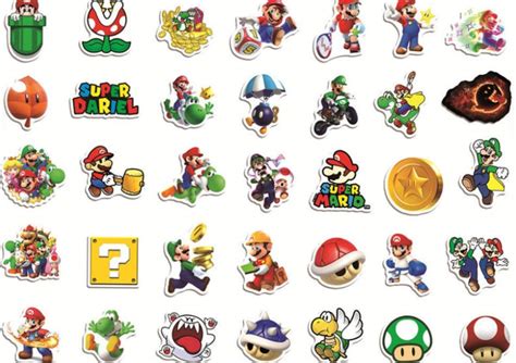 50 SUPER MARIO STICKERS Calcomanías impermeables personalizadas ...