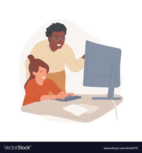 Computer science tutor isolated cartoon Royalty Free Vector