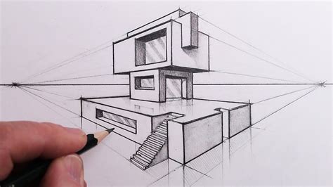 How to Draw a Building in 2-Point Perspective: Step by Steps - YouTube