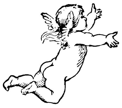 Cherub tattoo, Clip art vintage, Angel drawing