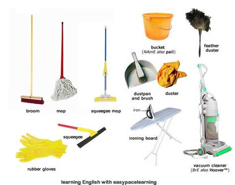 Cleaning equipment learning the vocabulary