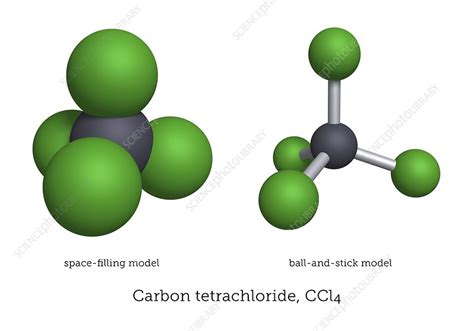 Molecular models of carbon tetrachloride - Stock Image - C039/4530 ...