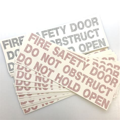 Fire Door Stickers - FIRE (SMOKE) DOOR, DO NOT OBSTUCT, DO NOT KEEP OP ...