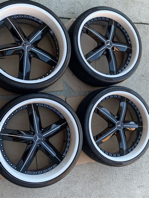 22" MHT Rims 5x112 bolt pattern, staggered fitment & Pirelli 295/25 ...