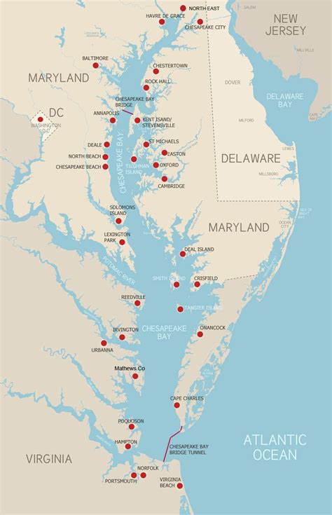 Chesapeake Bay Usa Map - Carolina Map