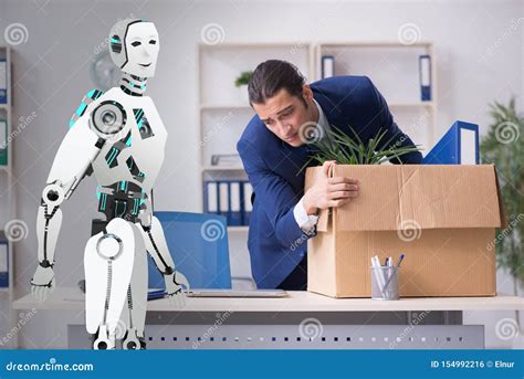 Concept of Robots Replacing Humans in Offices Stock Photo - Image of ...