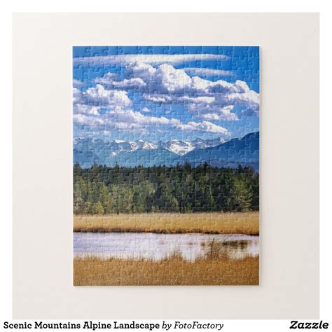 Scenic Mountains Alpine Landscape Jigsaw Puzzle | Zazzle.com ...