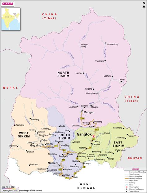 Political Map Of Sikkim | Draw A Topographic Map