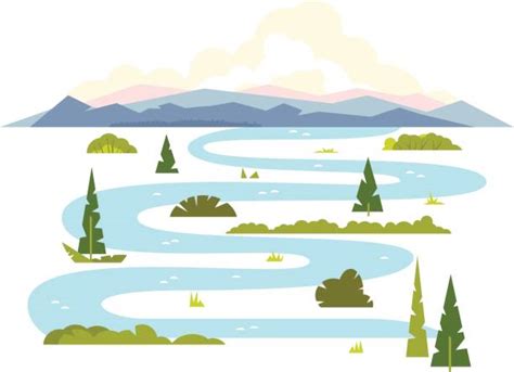 Best Winding River Illustrations, Royalty-Free Vector Graphics & Clip ...