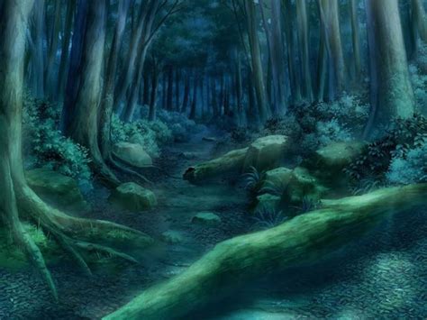 Green forest path at night (Anime Background) | Cenário anime, Dark ...