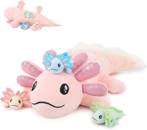 Amazon.com: MaoGoLan 4Pcs Giant Axolotl Plush Stuffed Animal Set,32 ...