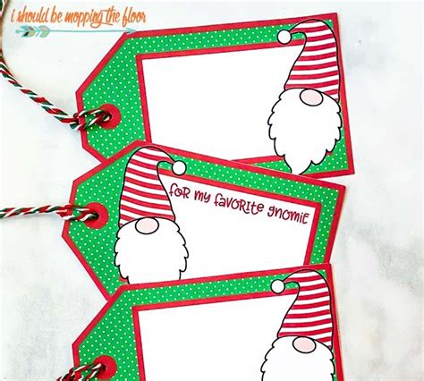 Free Printable Christmas Gnomes Gift Tags | i should be mopping the floor