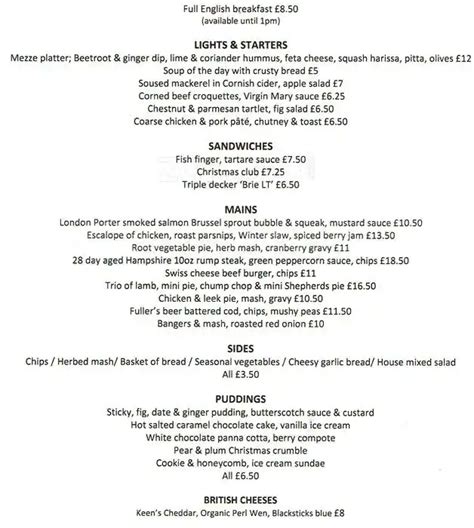 The Red Lion Menu, Menu for The Red Lion, Barnes, London - Zomato UK