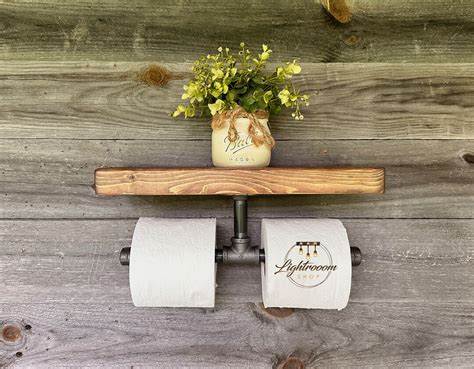 Double Toilet Paper Holder With Shelf, Invisible Brackets Shelf ...