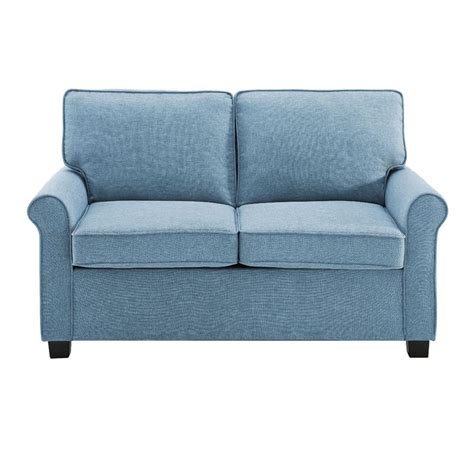 Mainstays Traditional Loveseat Sleeper with Memory Foam Mattress, Light ...