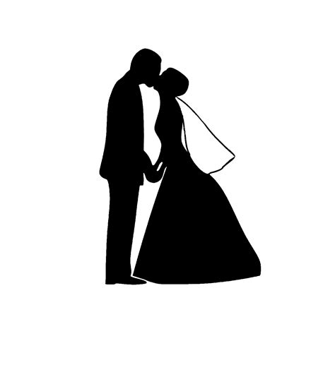 Bride And Groom Silhouette - Cliparts.co