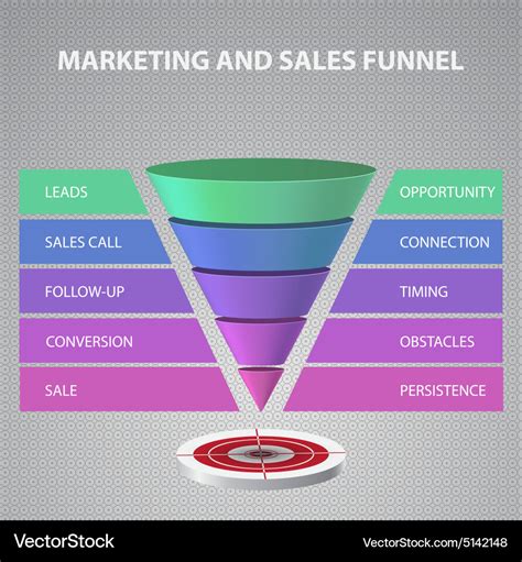 Sales funnel template for your business Royalty Free Vector