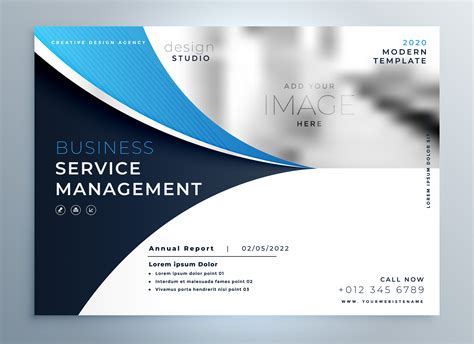 blue wavy business brochure or magazine cover page template - Download ...