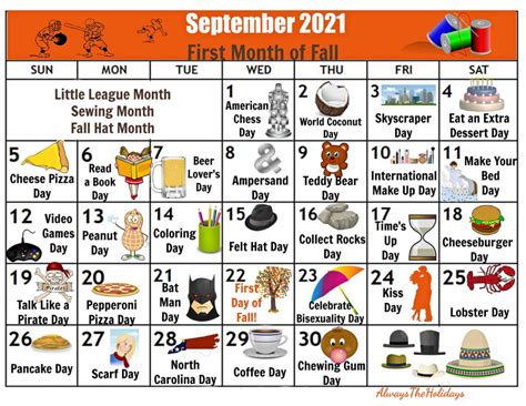 September National Day Calendar 2021 - Free Printable Calendars