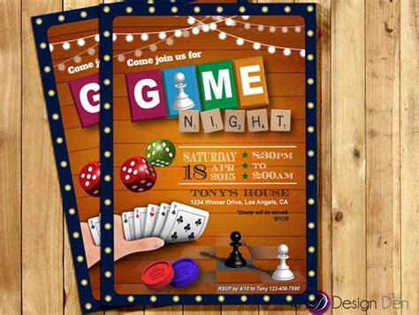 Game Night Invitation. Game Party Invite. Old School Games | Etsy ...