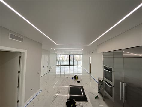 Perimeter LED Lights on a Stretch Ceiling | Strip lighting, Led strip ...