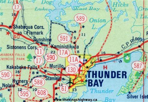 Ontario Highway 11A (Thunder Bay) Route Map - The King's Highways of ...