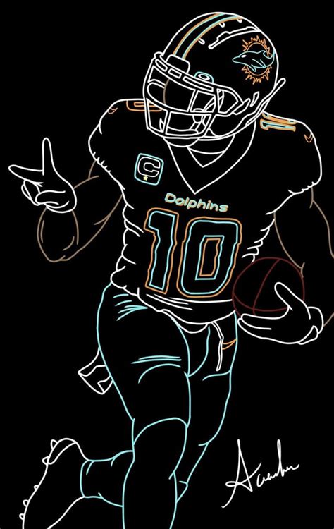 Finished Tyreek Hill! Neon style! : r/miamidolphins