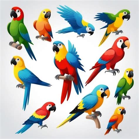 Premium Vector | A collection of colorful birds with different colors