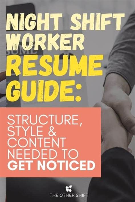 Night Shift Worker Resume Guide: Structure, Style, and Content Needed ...