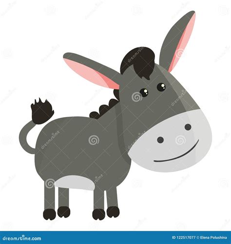 Cartoon Donkey Smile and Happy Stock Vector - Illustration of isolated ...