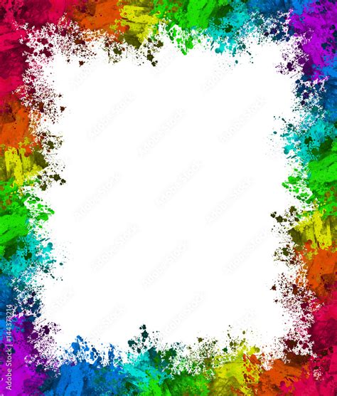 Multi-Color Paint Splatter Border/Background Stock Photo | Adobe Stock