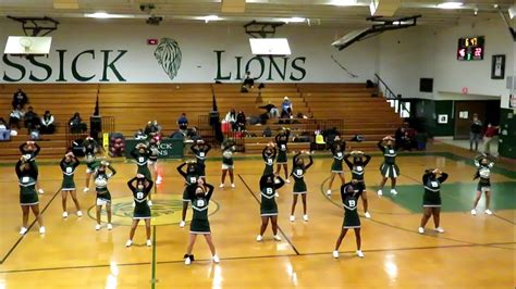 Bassick Lions Cheer Team Performs at Boys Basketball Halftime vs ...