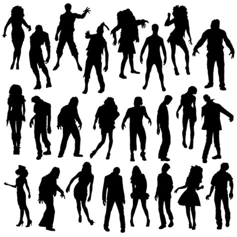 Zombie Silhouettes Digital Clip Art - Personal and Commercial Use ...