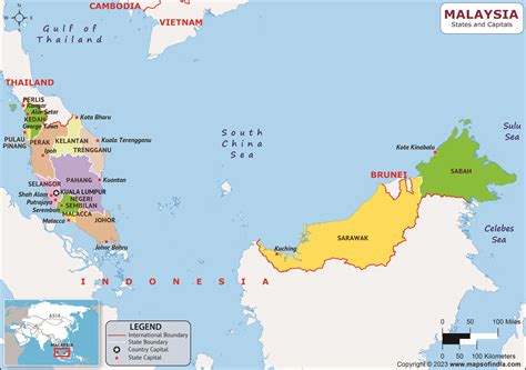 District Wise Segmented Malaysia Map Presentation Graphics, 40% OFF