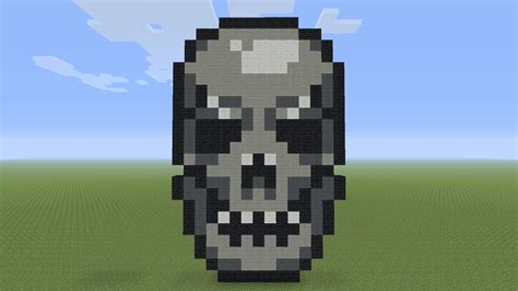 Minecraft Pixel Art - Skeleton Skull - YouTube