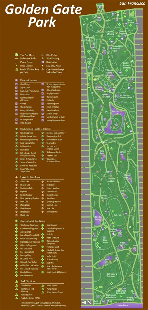 Golden Gate Park Map | San Francisco - Ontheworldmap.com