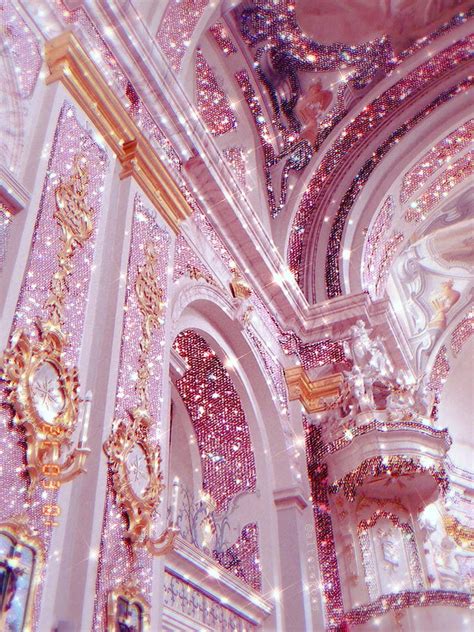 Pink glitter, aesthetic, castle, girly, iphone, samsung, HD phone ...