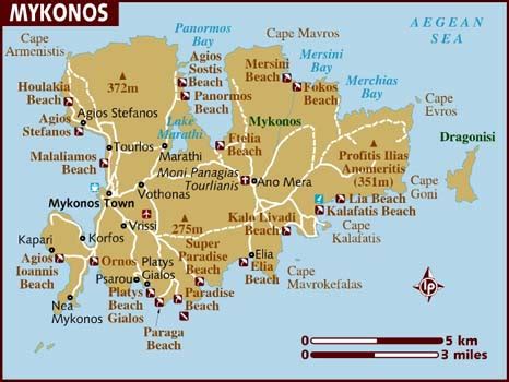 Map of Mykonos