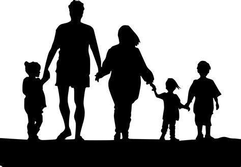 Clipart - Family Holding Hands Silhouette