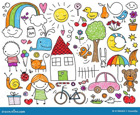 Children's Doodle Stock Illustration - Image: 41386463