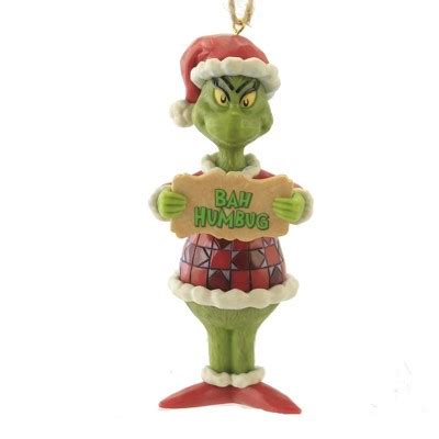 Jim Shore 5.25 In Grinch Bah Humbug Ornament Christmas Dr Seuss Tree ...