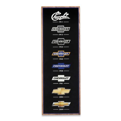 Open Road Brands Chevrolet Logo Evolution Vertical Wood Wall Decor ...