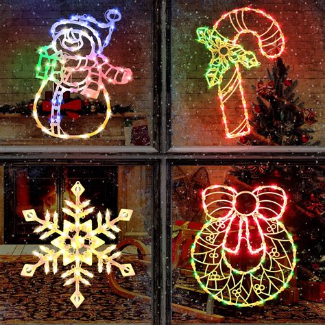 Snapklik.com : 4 Pack Christmas Window Silhouette Lights Decorations ...