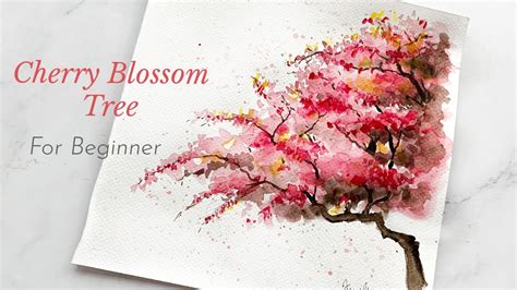 Easy Cherry Blossom Trees Tutorial | Watercolor for Beginners - YouTube