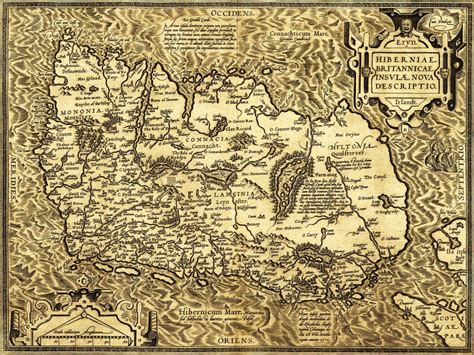 Ancient map of Ireland C. 1573 : ireland