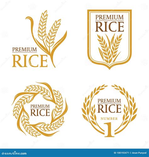 Orange Brown Paddy Rice Premium Organic Natural Product Banner Logo ...