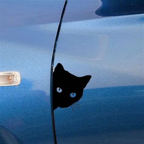 12x15cm Cat Face Peering Car Sticker Decals - Pet Cat Motorcycle ...