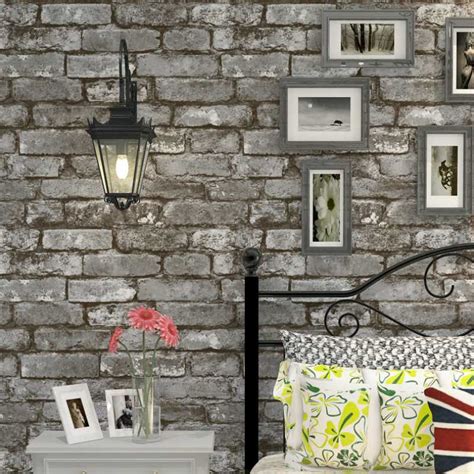 Best Living Room Decorating Ideas & Designs Ideas: Grey Brick Wallpaper ...